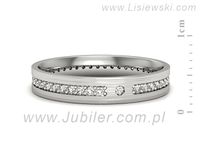 Pierscionek Obrączka z brylantami białe złoto próba 585 - p16532bmp- 2