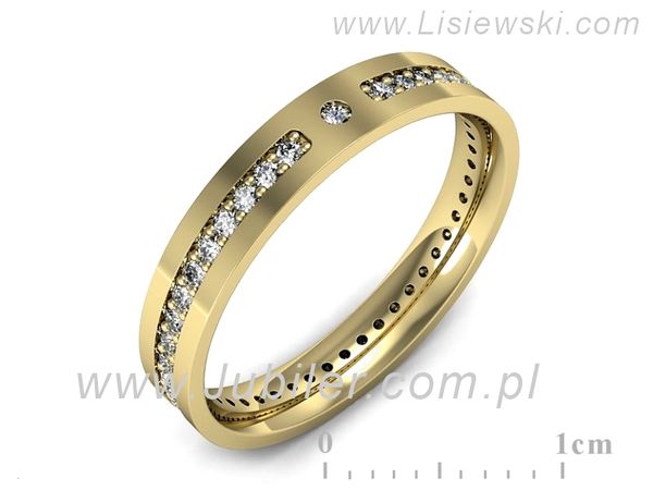 Obrączka z brylantami żółte złoto próba 585 - p16532z- 1