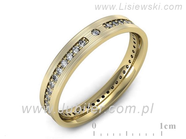 Obrączka z brylantami żółte złoto próba 585 - p16532zmp- 1