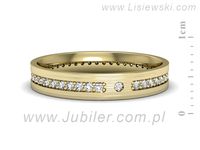 Obrączka z brylantami żółte złoto próba 585 - p16532zmp- 2