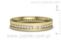 Obrączka z brylantami żółte złoto próba 585 - p16532zms- 2