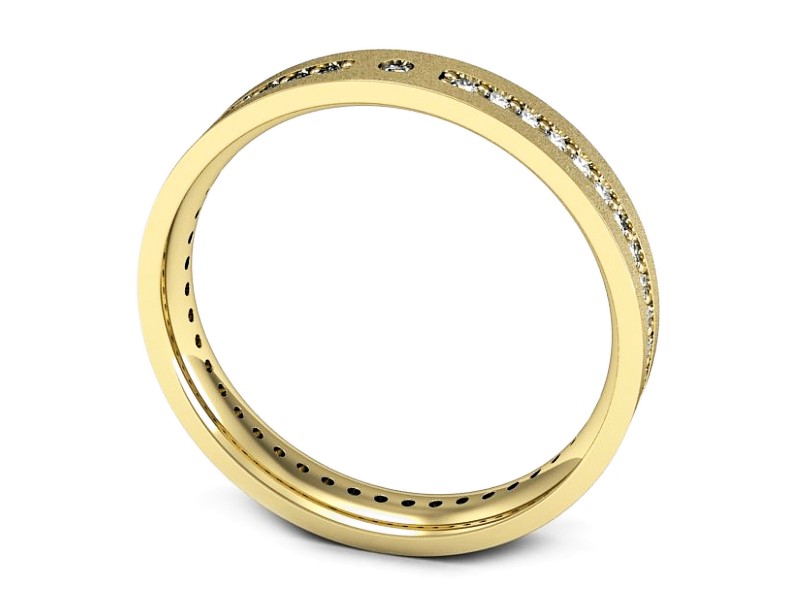 Obrączka z brylantami żółte złoto - p16532zms — zdjęcie 3