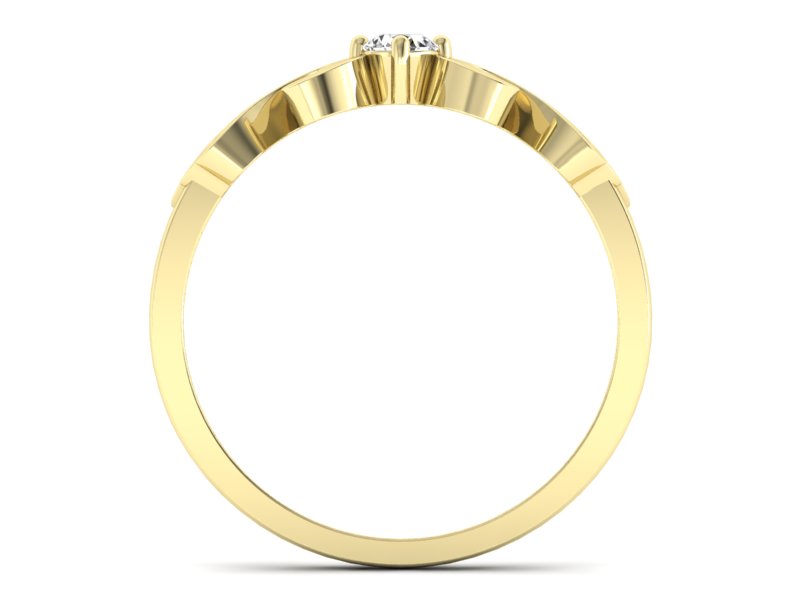 Złoty pierścionek z brylantem żółte złoto - p16534z — zdjęcie 2