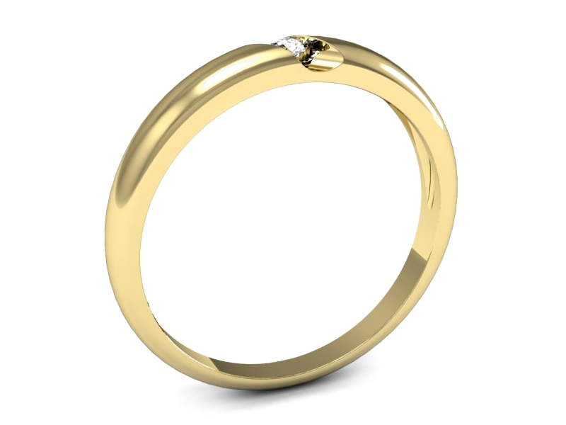 Złoty pierścionek z brylantem żółte złoto - p16535z — zdjęcie 3