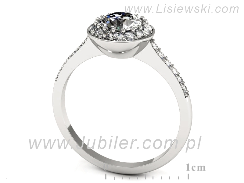 Złoty pierścionek z brylantami białe złoto - p16536b — zdjęcie 3