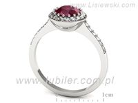 Pierścionek z rubinem białe złoto z brylantami gold 14k - p16536br- 3