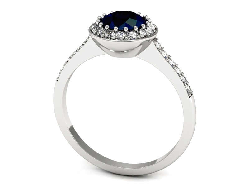 Pierścionek z szafirem i brylantami białe złoto - p16536bsz — zdjęcie 3