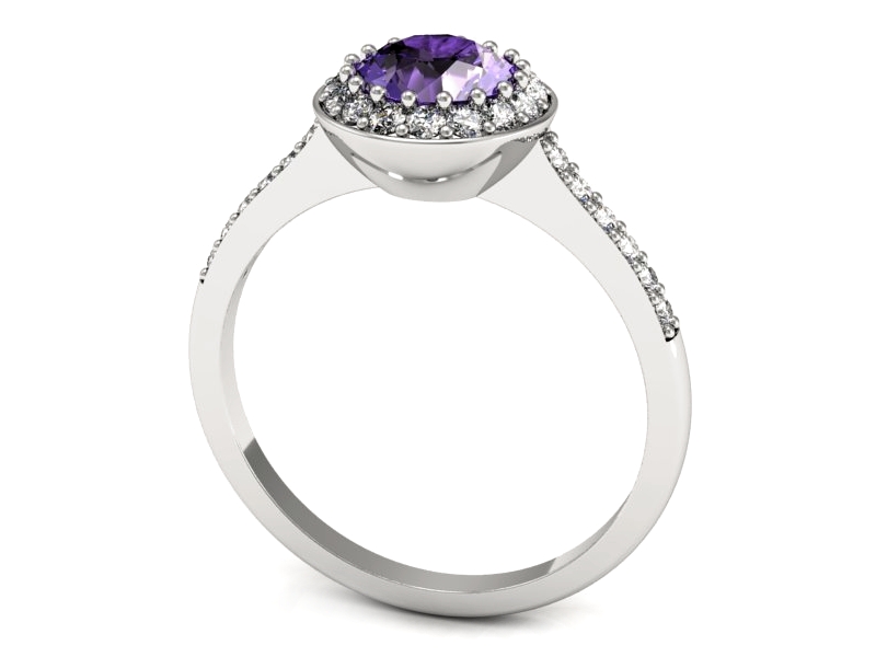 Pierścionek z tanzanitem białe złoto z brylantami - p16536bt — zdjęcie 3