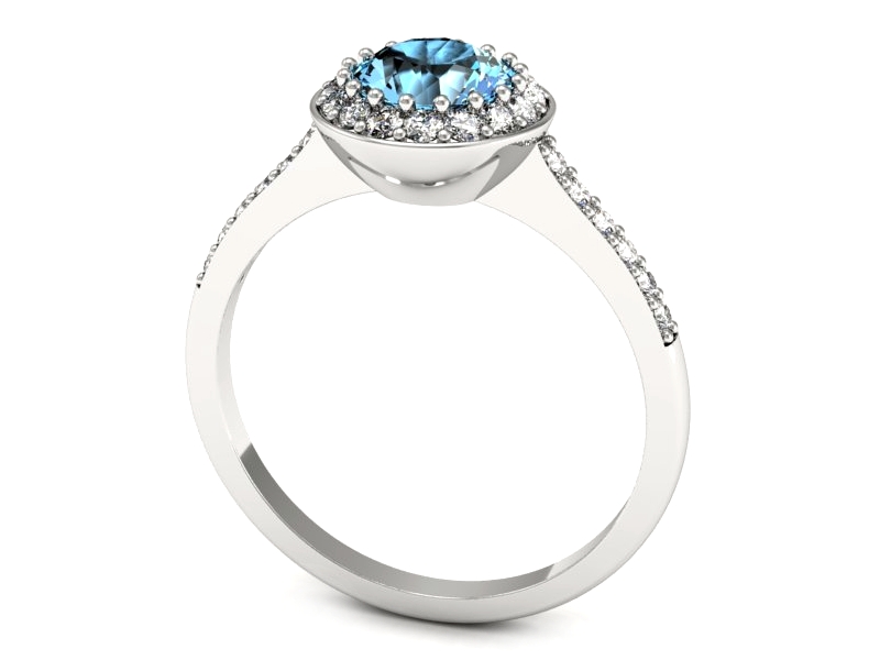 Pierścionek z topazem i brylantami białe złoto - p16536btp — zdjęcie 3