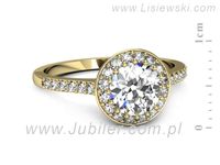 Złoty Pierścionek z brylantami złoto próby 585 żółte złoto - p16536z- 2