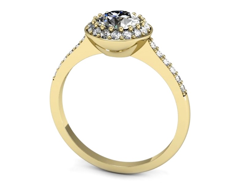 Złoty pierścionek z brylantami żółte złoto - p16536z — zdjęcie 3