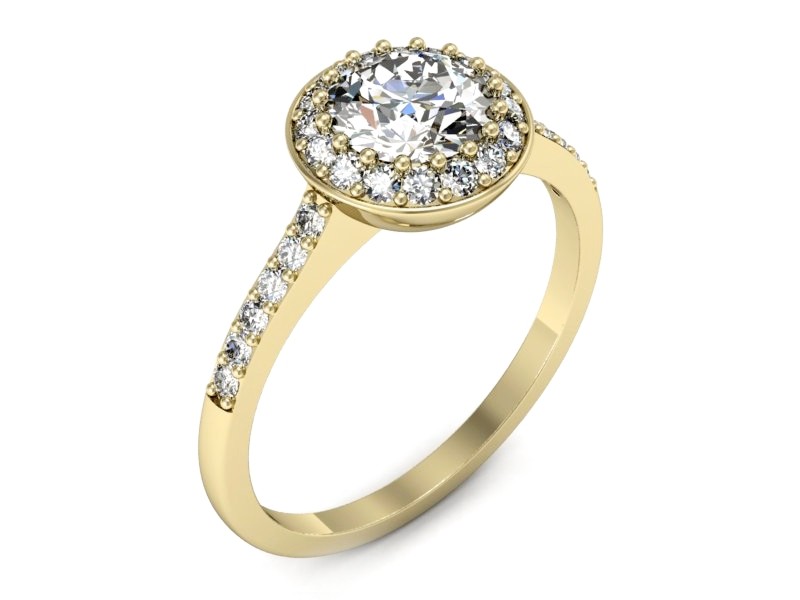 Złoty pierścionek z brylantami żółte złoto - p16536z