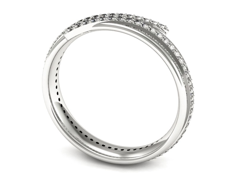 Pierścionek obrączka z brylantami białe złoto - p16537b — zdjęcie 3