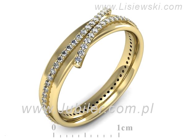 Obrączka z brylantami żółte złoto próba 585 - p16537z- 1