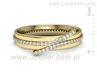 Obrączka z brylantami żółte złoto próba 585 - p16537z- 2