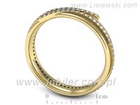 Obrączka z brylantami żółte złoto próba 585 - p16537z- 3