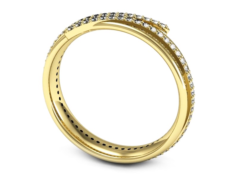 Obrączka z brylantami żółte złoto - p16537z — zdjęcie 3
