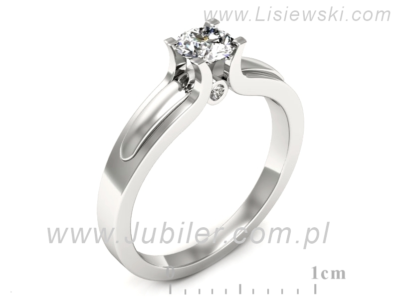 Złoty pierścionek z brylantami białe złoto - p16538b