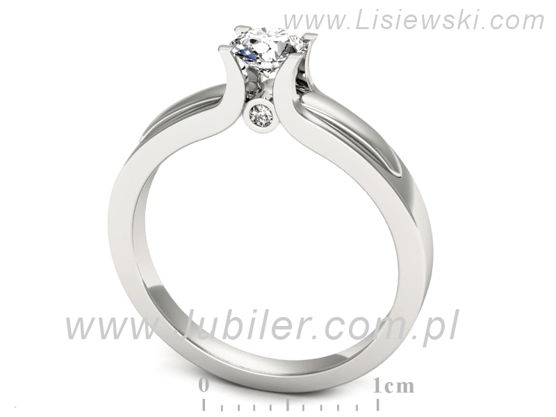 Złoty pierścionek z brylantami białe złoto - p16538b — zdjęcie 3