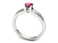 Pierścionek z rubinem białe złoto i brylantami proba 585 - p16538br- 3