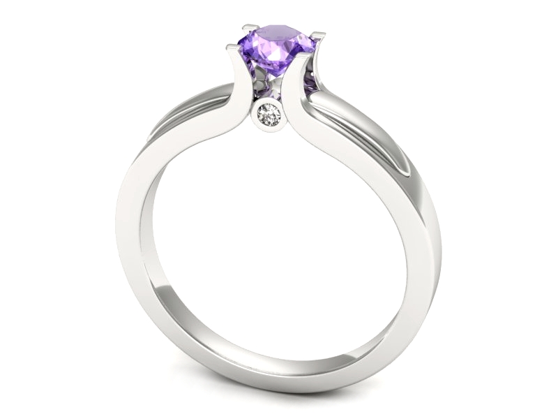 Pierścionek z tanzanitem białe złoto i brylantami - p16538bt — zdjęcie 3