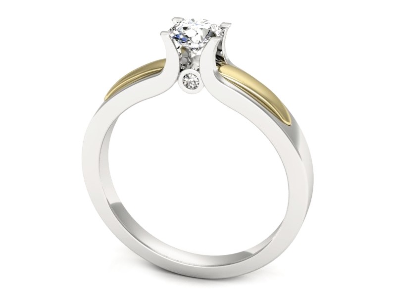 Pierścionek z brylantami białe żółte złoto - p16538bz — zdjęcie 3