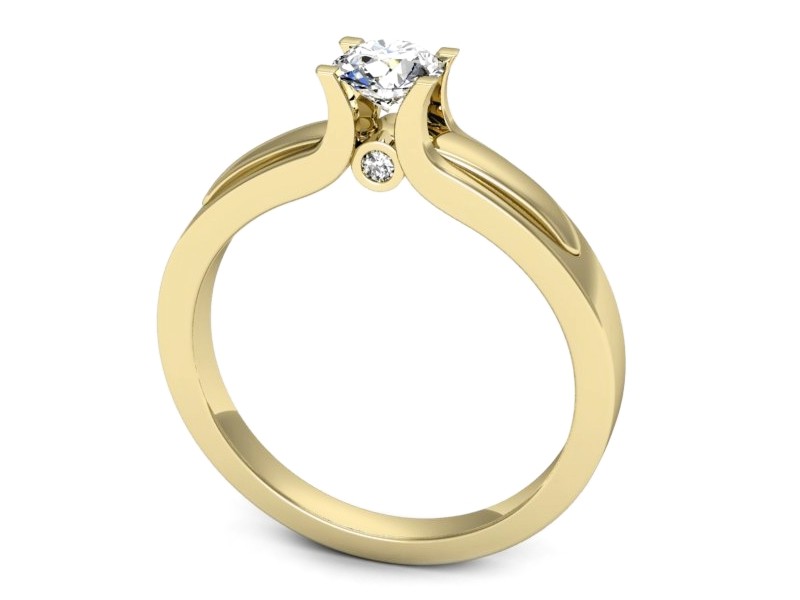 Złoty pierścionek z brylantami żółte złoto - p16538z — zdjęcie 3