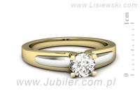 Pierścionek z diamentami żółte i białe złoto próba 585 - p16538zb- 2