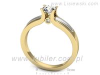 Pierścionek z diamentami żółte i białe złoto próba 585 - p16538zb- 3