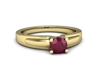 Złoty pierścionek z rubinem i brylantami złoto proba 585 - p16538zr- 2