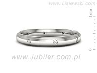 Pierscionek Obrączka z brylantami białe złoto próba 585 - p16539b- 2