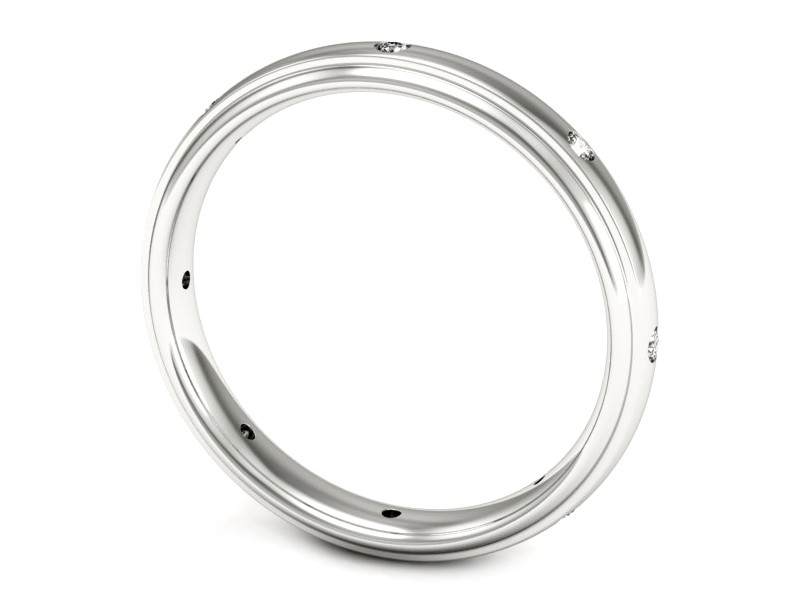 Pierścionek obrączka z brylantami białe złoto - p16539b — zdjęcie 3
