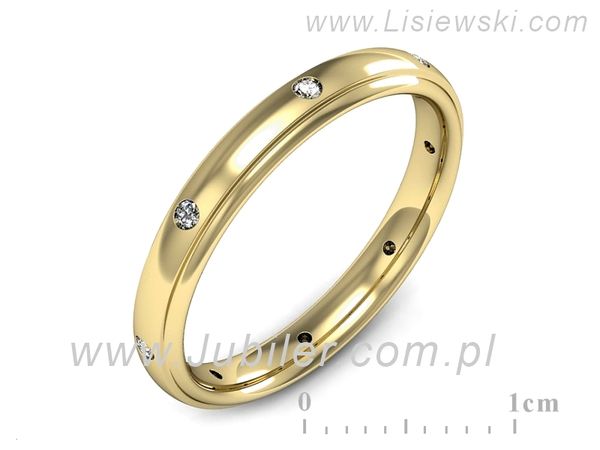 Obrączka z brylantami żółte złoto próba 585 - p16539z- 1