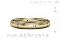 Obrączka z brylantami żółte złoto próba 585 - p16539z- 2
