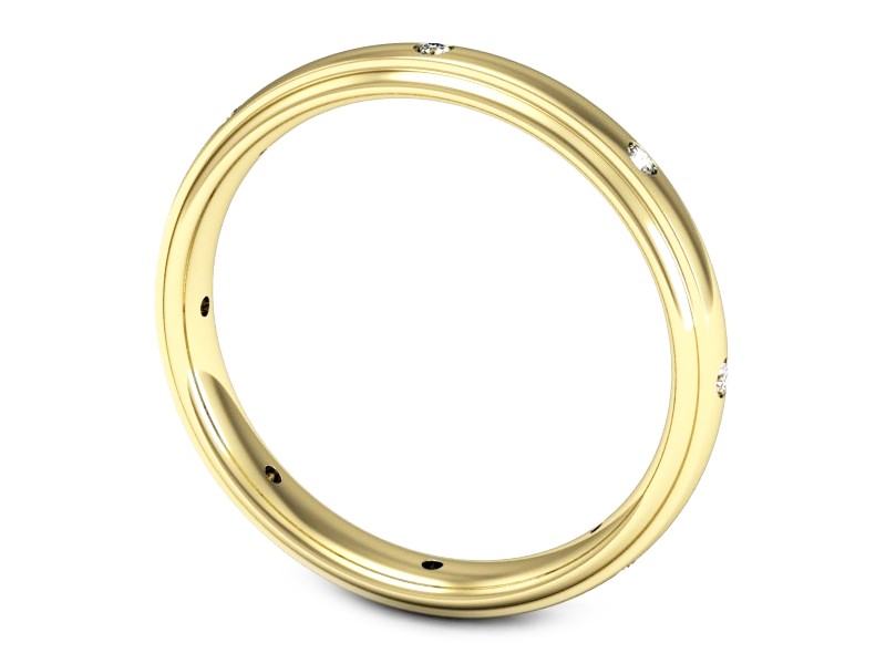 Obrączka z brylantami żółte złoto - p16539z — zdjęcie 3