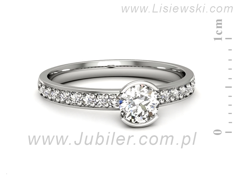 Złoty pierścionek z brylantami białe złoto - p16540b — zdjęcie 2