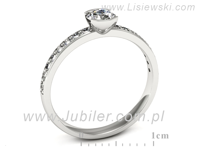 Złoty pierścionek z brylantami białe złoto - p16540b — zdjęcie 3