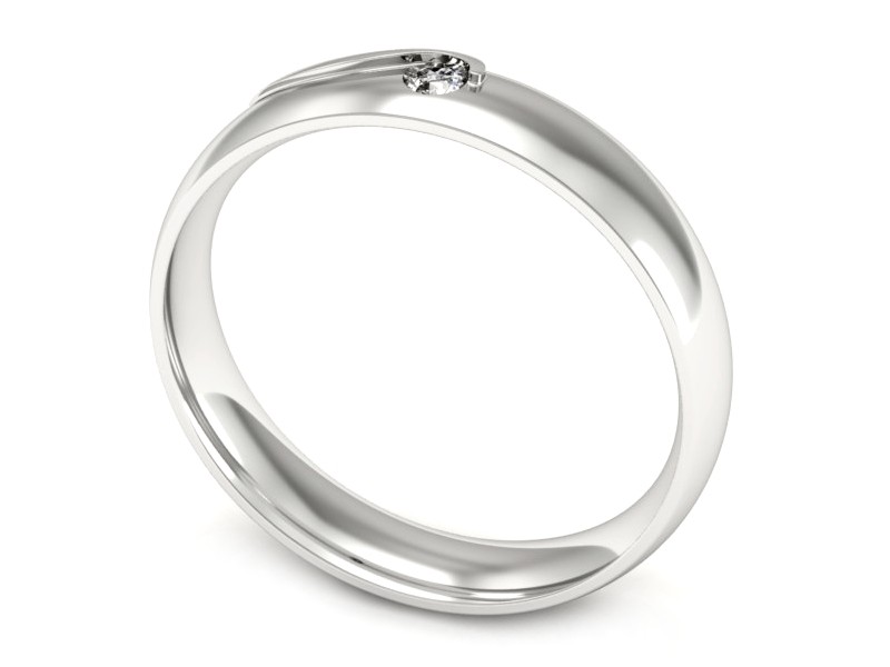 Obrączka z brylantem białe złoto - p16541b — zdjęcie 3