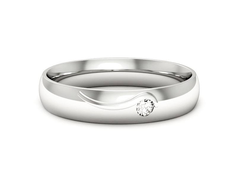 Obrączka z brylantem białe złoto - p16541b — zdjęcie 2