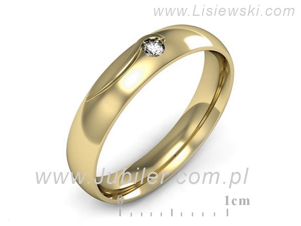 Obrączka z brylantem żółte złoto próba 585 - p16541z- 1