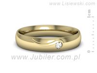 Obrączka z brylantem żółte złoto próba 585 - p16541z- 2