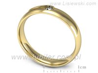 Obrączka z brylantem żółte złoto próba 585 - p16541z- 3