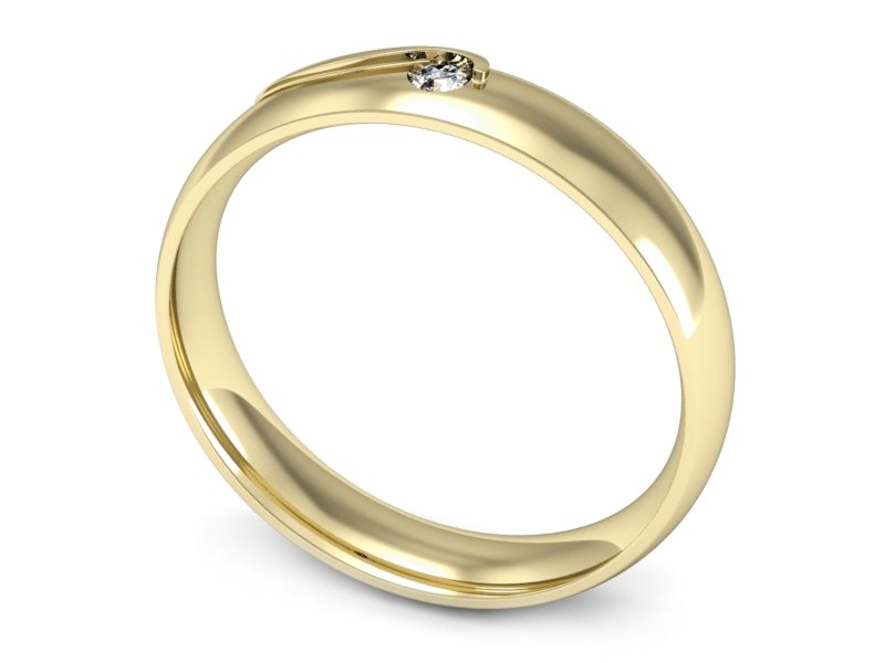 Obrączka z brylantem żółte złoto - p16541z — zdjęcie 3