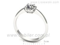 Złoty Pierścionek z brylantami złoto próby 585 białe złoto - p16542bP- 3