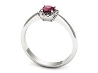 Pierścionek z rubinem białe złoto z brylantami gold 14k - p16542br- 3