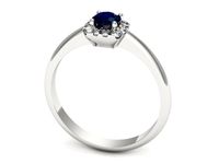 Pierścionek z szafirem białe złoto z brylantami gold 14k - p16542bsz- 3