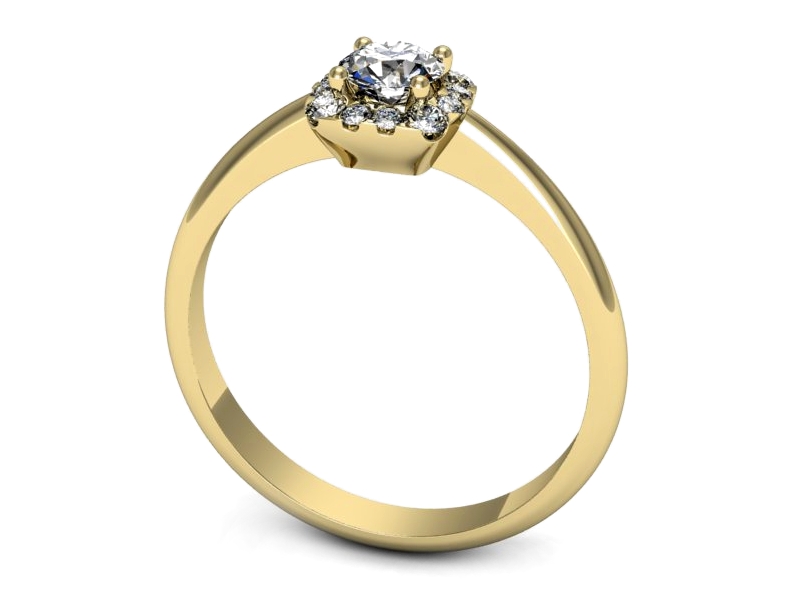 Złoty pierścionek z brylantami żółte złoto - p16542z — zdjęcie 3