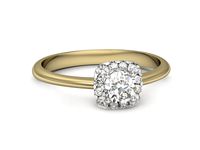 Pierścionek z diamentami żółte i białe złoto próba 585 - p16542zb- 2