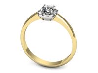 Pierścionek z diamentami żółte i białe złoto próba 585 - p16542zb- 3