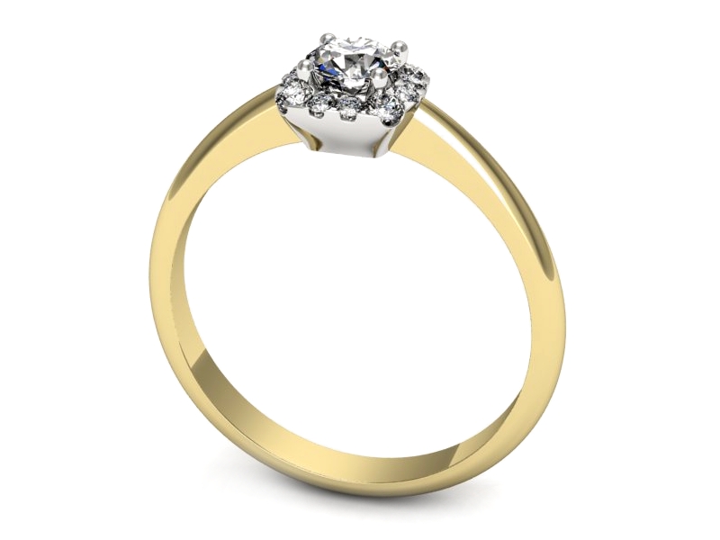 Pierścionek z diamentami żółte i białe złoto - p16542zbP — zdjęcie 3